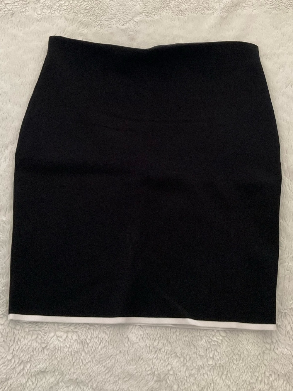 Express Black Pencil Pull On Skirt with White Hem